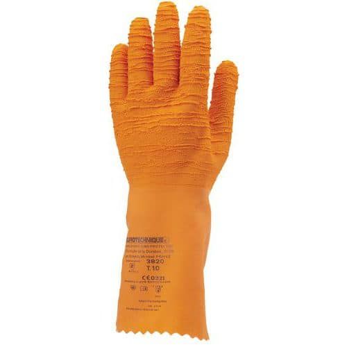 GANTS DE MANUTENTION EUROSTRONG 3820 LATEX CRÉPÉ 34 CM - ORANGE - 9 - COVERGUARD
