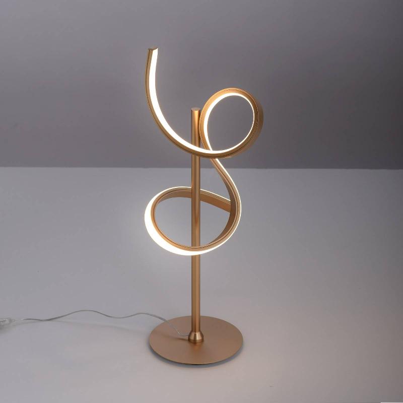 JUST LIGHT. LAMPE À POSER LED CURLS, LAITON MAT