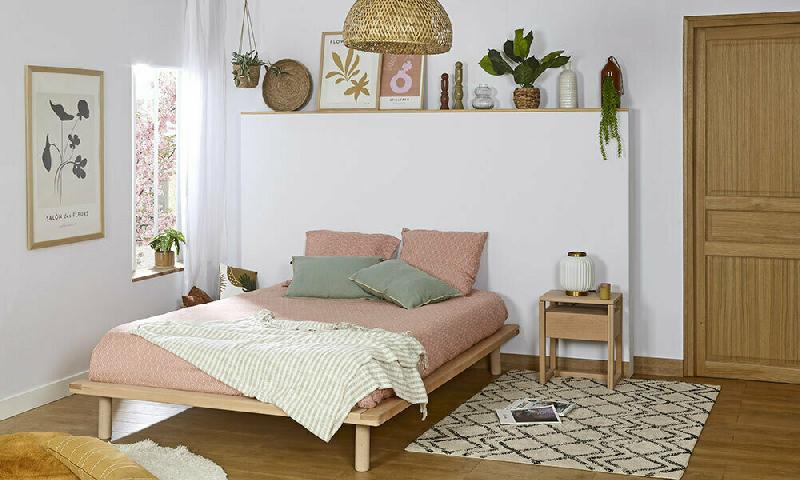 LIT SAVO  BOIS NATUREL 160X200 CM