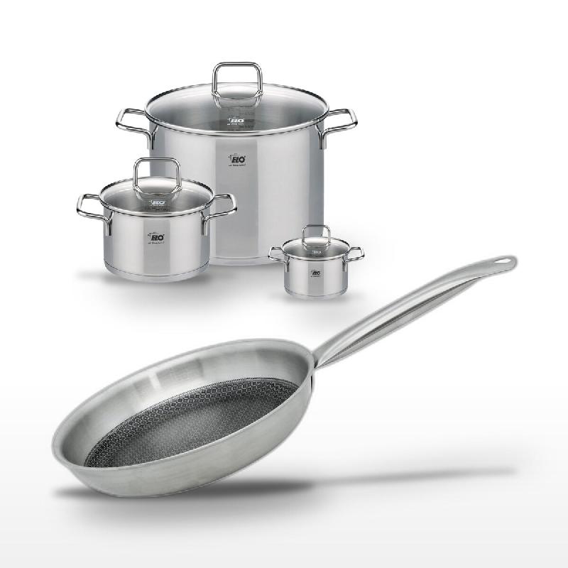 Lot 3 Faitouts Elo Relief Solution 12/20/26cm & Poêle 24cm - gris 3176239959420_0
