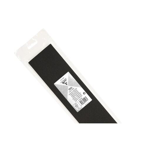 LOT DE 10 - PAPIER CRÉPON, SACHET DE 1 FEUILLE PLIÉE 75% AU FORMAT 2,50X0,50M - NOIR