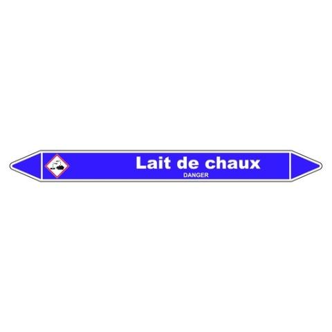 LOT DE 5 - MARQUEUR DE TUYAUTERIE - LAIT DE CHAUX - VINYLE LAMINÉ 450 X 52 MM