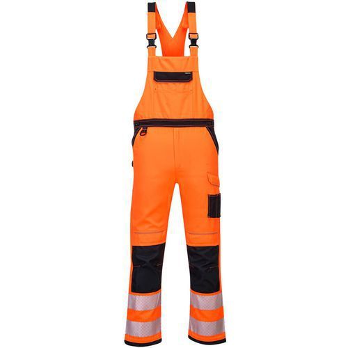 COTTE À BRETELLES PW3 HAUTE VISIBILITÉ PW344 NOIR/ORANGE 3XL - PORTWEST