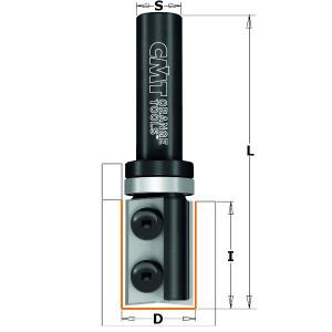 FRAISE À AFFLEURER CMT À PLAQUETTES - DIAMÈTRE 16 MM -  HAUTEUR 35 MM - QUEUE DE 8 MM AVEC ROULEMENT