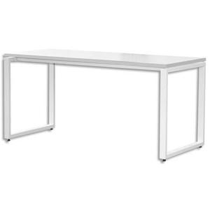 Bureau droit MT International MT1 Élégance - plateau blanc, piétement blanc - L140 x H74 x P67 cm_0