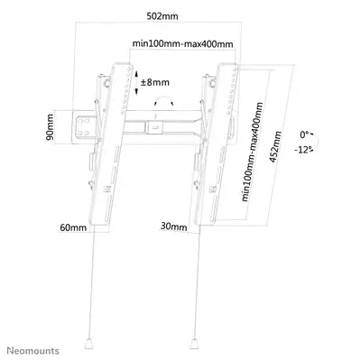 Neomounts LED-W450BLACK Support pour écran mural 32-55