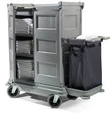 Chariot hôtelier Nkt21hf Numatic - grand volume avec 5 bacs coulissants, 3 étagères et sac pour linge_0