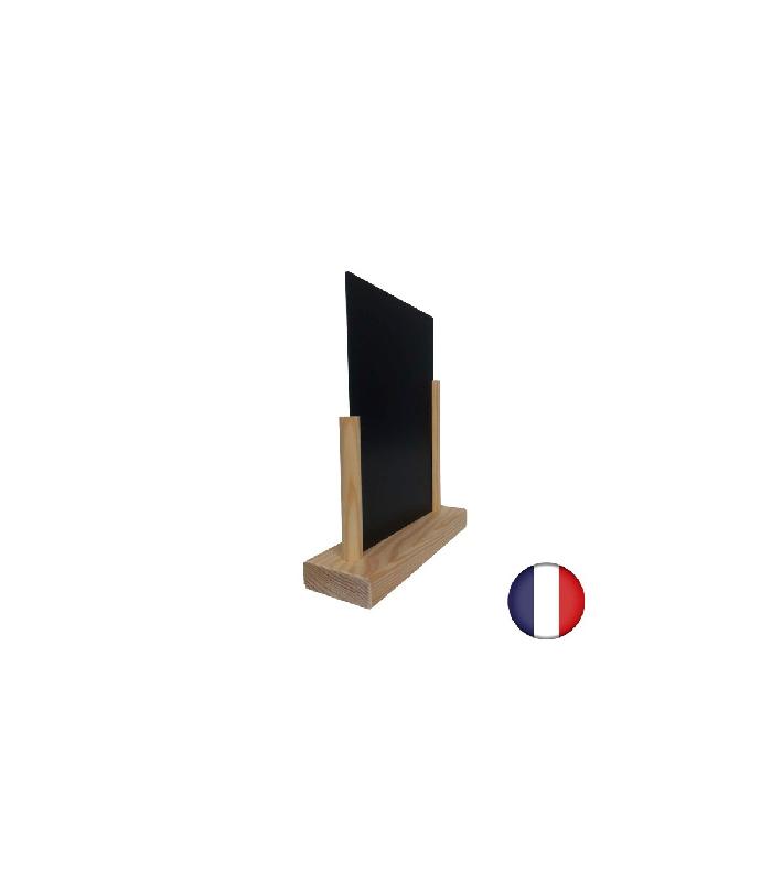 Porte menu de table en bois brut avec ardoise format A4 - Fabrication française - Référence : LSTF55BRUT_0