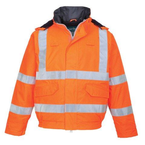 PORTWEST S773 BLOUSON PILOTE HV PLUIE BIZFLAME ANTISTATIQUE ET FLAMME RETARDANT ORANGE - TAILLE M