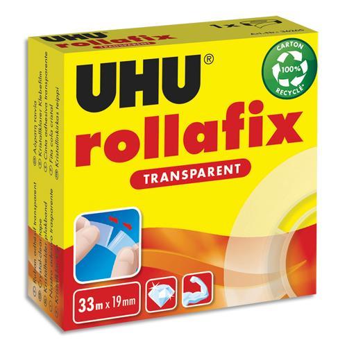 RECHARGE ROULEAU ADHESIF UHU ROLLAFIX TRANSPARENT 33MX19MM