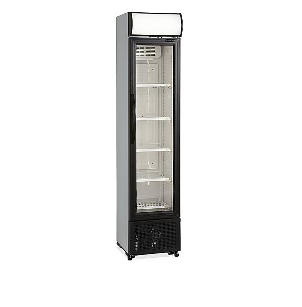 Réfrigérateur à boissons petite largeur blanc 182 litres extérieur blanc porte plastique noir - FSC175H_0