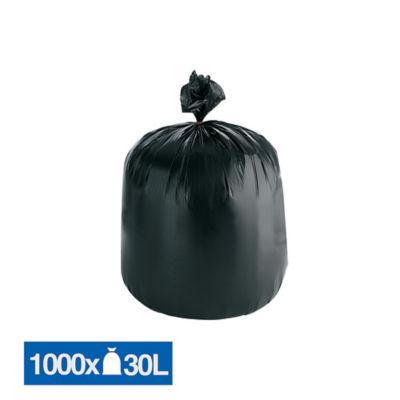 Sacs poubelle déchets légers 1er prix noirs 30 L, lot de 1000_0