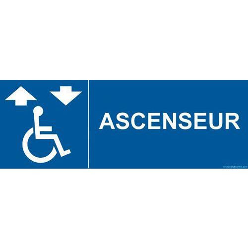 SIGNALISATION ASCENSEUR + PICTO HANDICAPÉ PVC 350X125MM