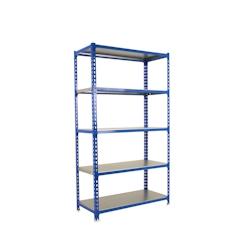 SimonRack Etagère métallique sans vis Simonclick 5 plateaux de 180 kgs par plateau couleur BLEU/GALVA 1800x800x400 mm (haut x largeur x profondeur)_0