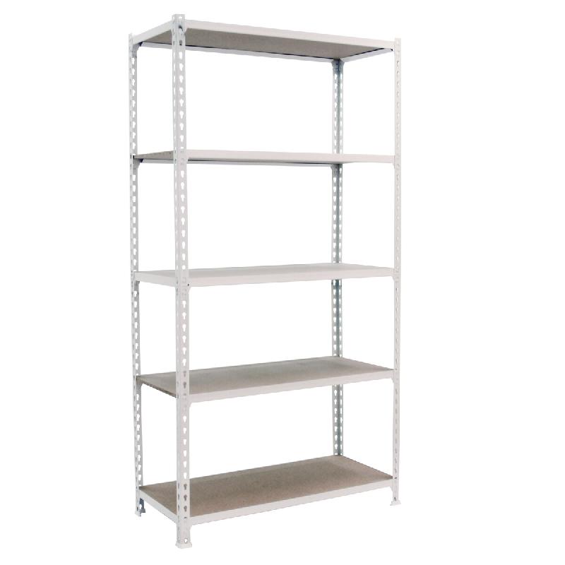 SimonRack Étagère Rangement 2000x1000x400 mm, 5 niveaux, plateaux en bois, charge 150 kg par niveau, Blanc - Maderclick - métal 8435104974667_0
