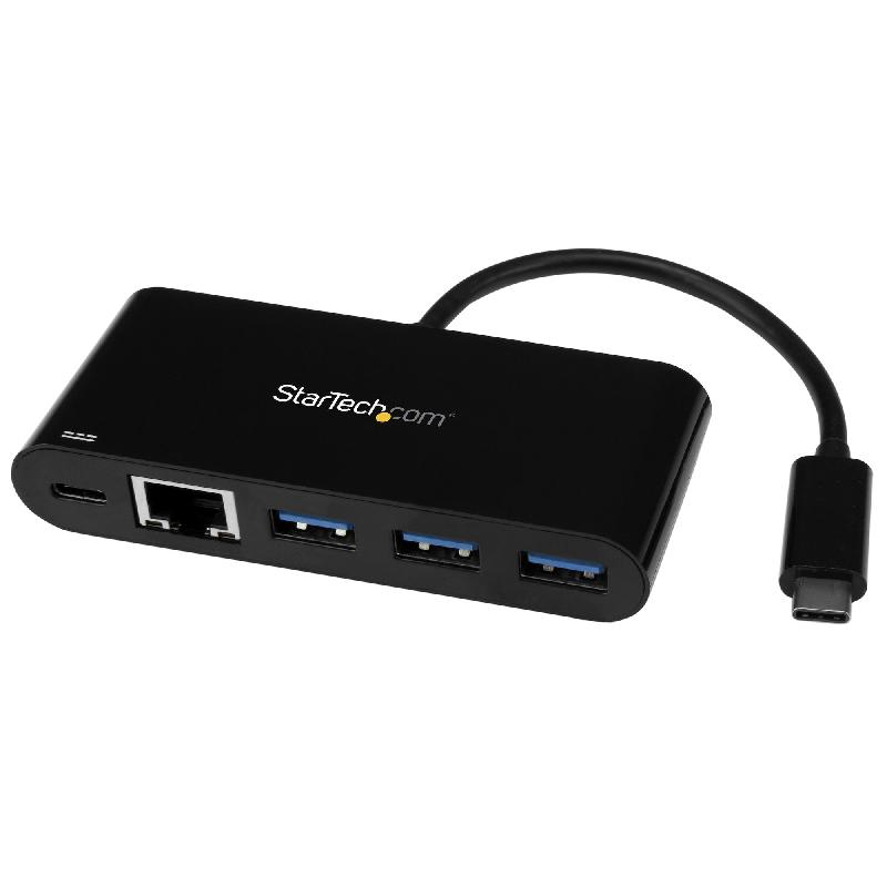 StarTech.Com Adaptateur USB-C vers Gigabit Ethernet avec hub USB 3.0 à 3 ports et USB Power Delivery_0