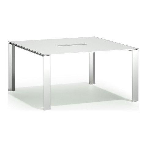 TABLE CARRÉE L 140 X P 140 CM DARWIN BLANCHE