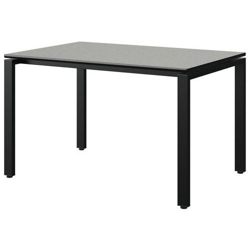 TABLE MALIBU 120X80 T5 SOUDÉ ST ISOS GRIS 1400/NO NOIR 9005