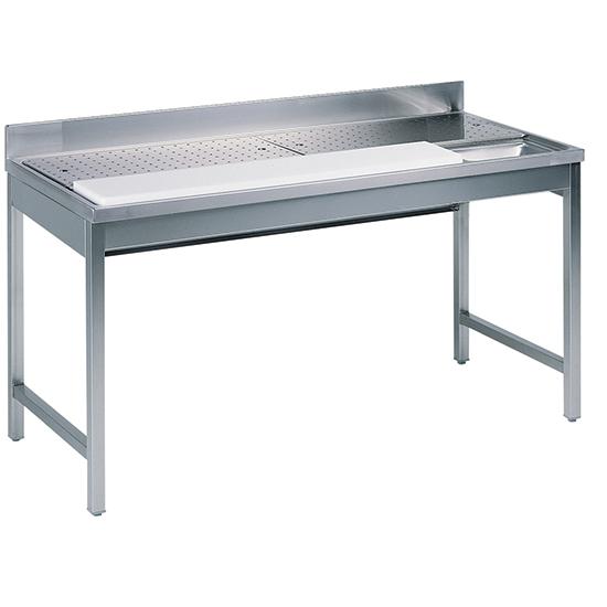 Tables préparation viande avec planche à découper et trou vide-déchets, l=2000 mm - Virtus DTLC720_0
