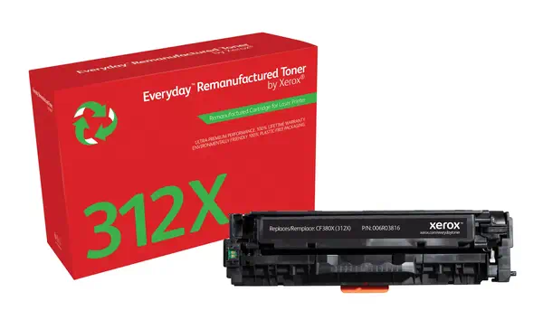 Toner remanufacturé Noir Everyday¢ de Xerox compatible avec HP 312X (CF380X), Grande capacité_0