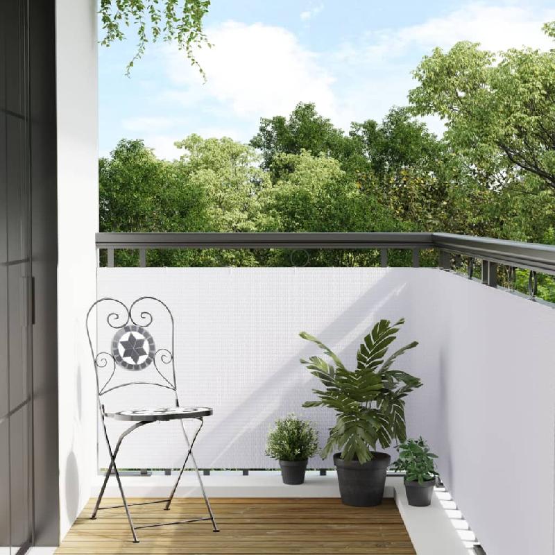 Vidaxl paravent de balcon blanc 300x100 cm résine tressée 156282_0