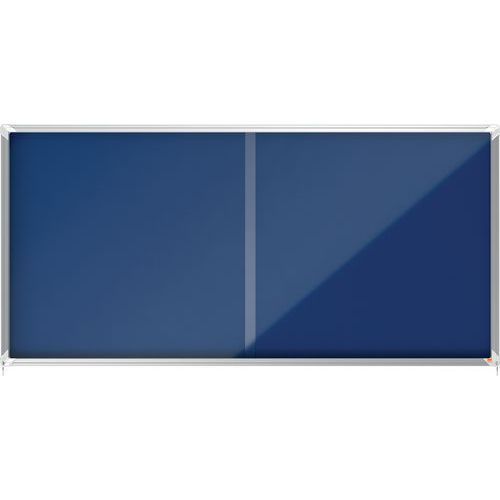 VITRINE D'AFFICHAGE PORTE COULISSANTE - BLEU - 27 XA4 - NOBO