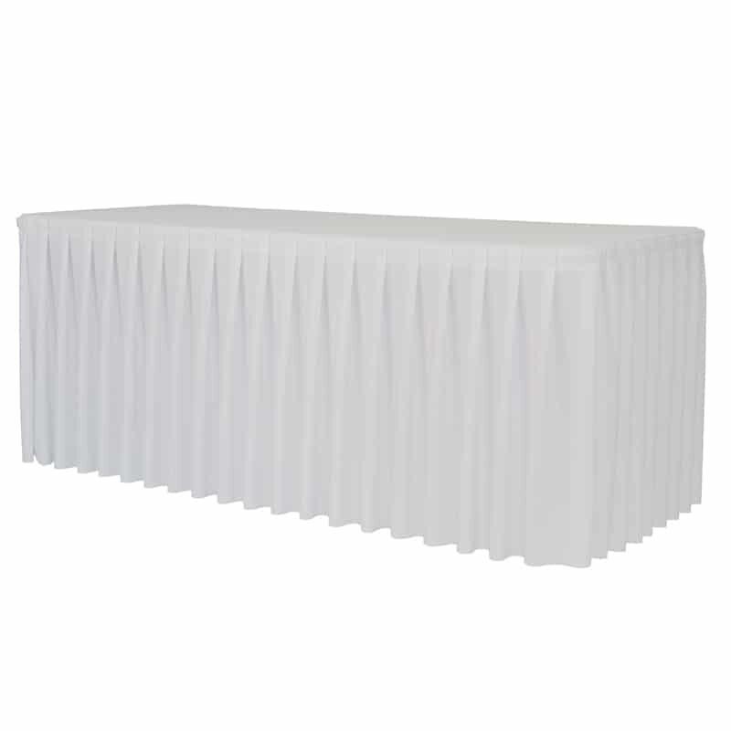 Zown Housse plissée pour table XXL200 – Blanc - blanc polyester SPTTP-00183_0