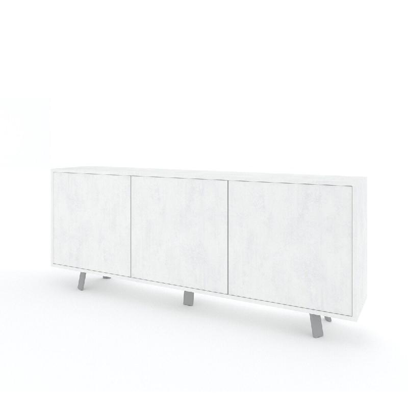 AQA Design Buffet VENBRUK 3 portes en mélamine blanche pierre L.177 P.41 H.74 MP07025 - multicolore Bois manufacturé MP07025_0