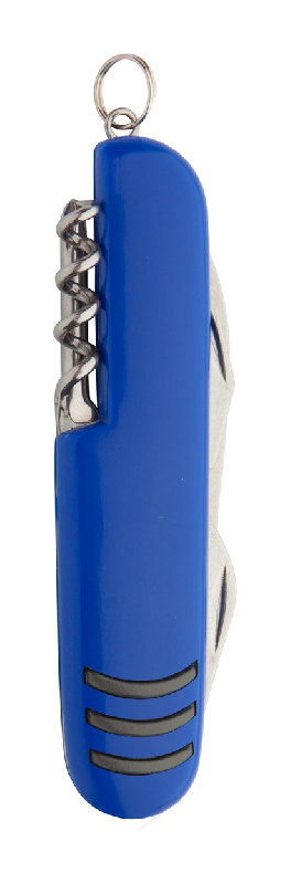 Couteau multifonctions en inox - 9 fonctions - couleur bleue - 53g_0