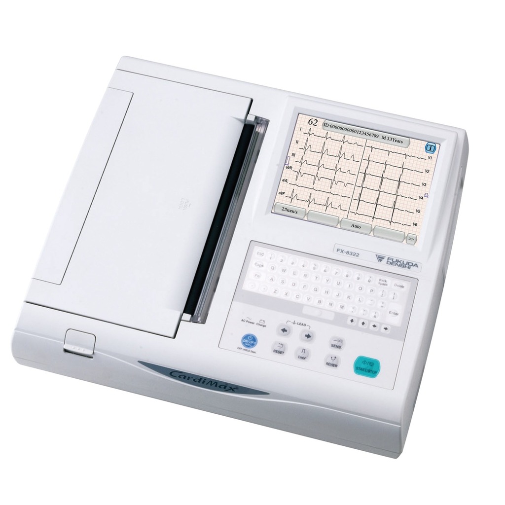 ECG FUKUDA FX 8322 12 PISTES - AVEC CALCULS DES PARAMÈTRES QRS