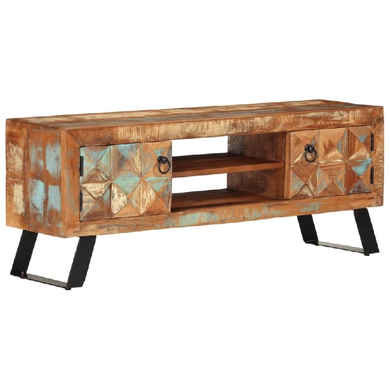 Helloshop26 - Meuble TV multimédia étagère télévision buffet téléviseur salle à manger salon chambre 112 x 30 x 45 cm bois massif de 02_002578_0