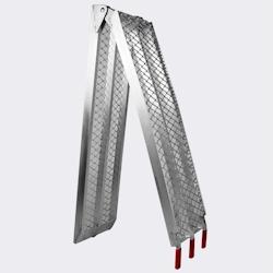 Helloshop26 - Rampe de chargement multi-usage pliante aluminium rail collision 226 cm jusqu'a 340 kg gris 3416067 - gris 3002111839781_0