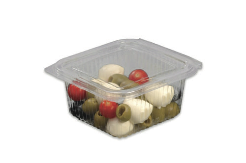 HOT FORM Barquettes charnières rectangles PET recty 12,7 x 11 x 4,5 cm - 250 ml (600 unités) - transparent plastique V00551_0