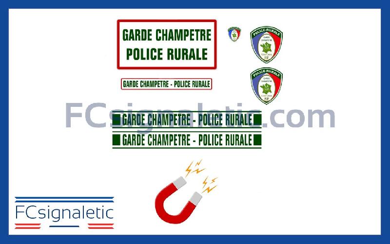 Kit sérigraphie Police rurale et garde champêtre magnétique pour véhicule léger et petits utilitaires_0
