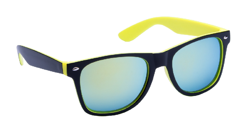 Lunettes de soleil en plastique - Monture bicolore - Verres métalliques - Protection UV 400_0