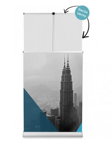 Roll Up recto-verso 85x200 cm - Référence PE-ROLL-CLASS-R/V 85 - Double face pour visibilité maximale_0