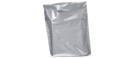 Sac plastique réutilisable gris métal - poignées découpées renforcées - 50µ - 2 formats disponibles_0