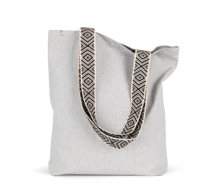 Sac shopping recyclé - 75% coton recyclé - Tissage canvas robuste - Réf: KINS117_0