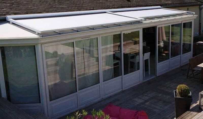 Store de Toit Toile UO Plus Acrylique Extérieur 2 Modules Motorisés pour Véranda et Pergola Sur Mesure Référence: store de toit UO+ 2 modules_0