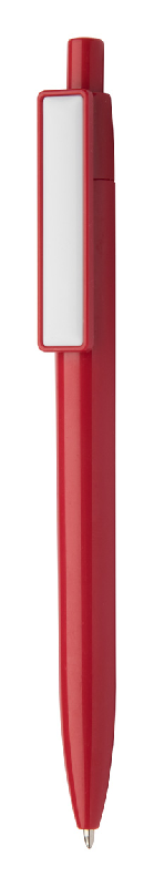 Stylo à bille en plastique - encre bleue - clip spécial pour doming ou impression UV - couleur rouge_0