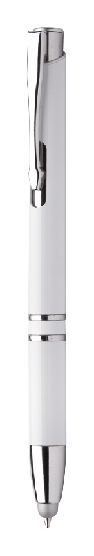 Stylo bille stylet antibactérien - plastique blanc - encre bleue - conforme ISO 22196_0