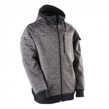 Sweat Granit Zip Long Gris/Gris Chiné - Capuche, Softshell Respirant, Taille L - Opsial_0