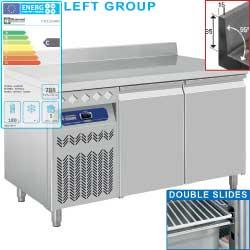 Table frigorifique murale ventilée - 2 portes GN 1/1 - 260 litres - Groupe à gauche - DT131/ELAGX_0