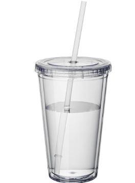 Timbale et paille Cyclone 450ml - double paroi isolante - acrylique sans bisphénol A_0