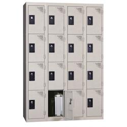 Vestiaires 4 cases x 4 colonnes - En kit - Gris - Largeur 120cm - PROVOST - gris acier 207001811_0