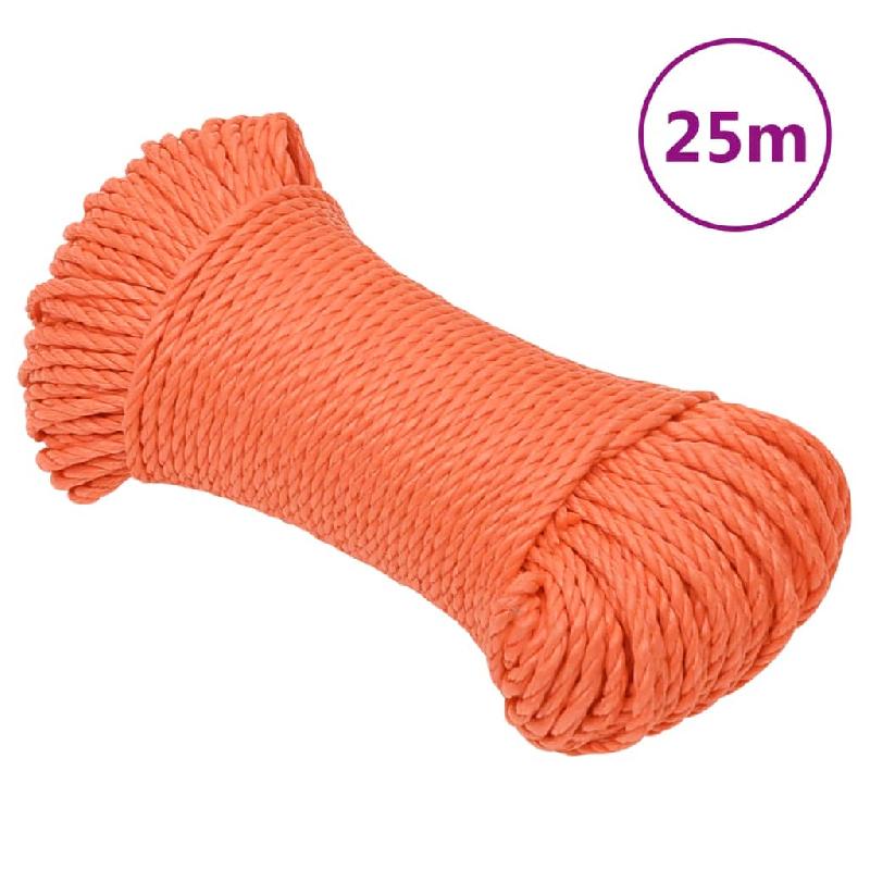 Vidaxl corde de travail orange 6 mm 25 m polypropylène 152923_0