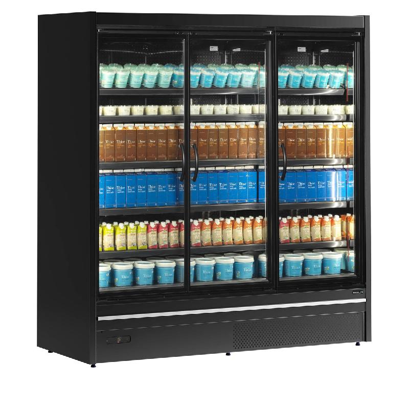 Vitrine réfrigérée combinable 3 portes -étagères profondes - 1643L - Noir | Tefcold - MDCB1875HB_0