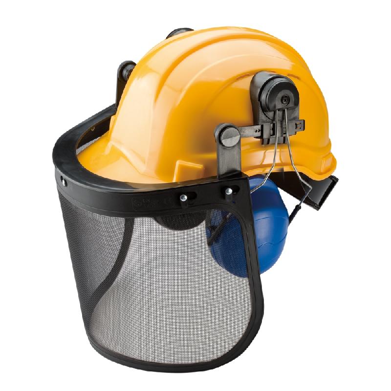 Casque de forestier Silverline 140873 - résistant aux impacts, avec protège-oreilles et visière intégrés_0