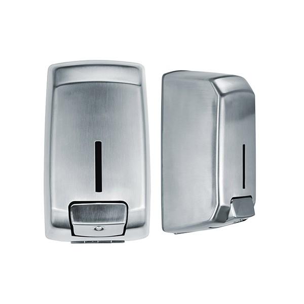 373722 - Distributeur de savon design en inox AISI 304 brossé - 1,1 L - Manuel et robuste_0