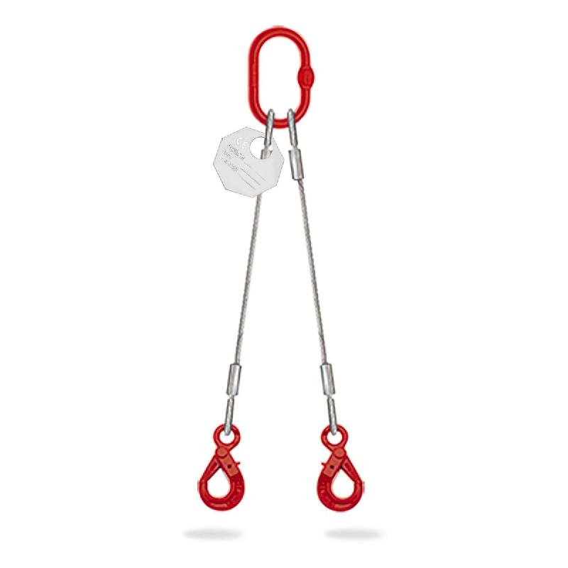 Élingue câble 2 brins - diamètre 8 mm - avec crochet automatique ECGA20801_0